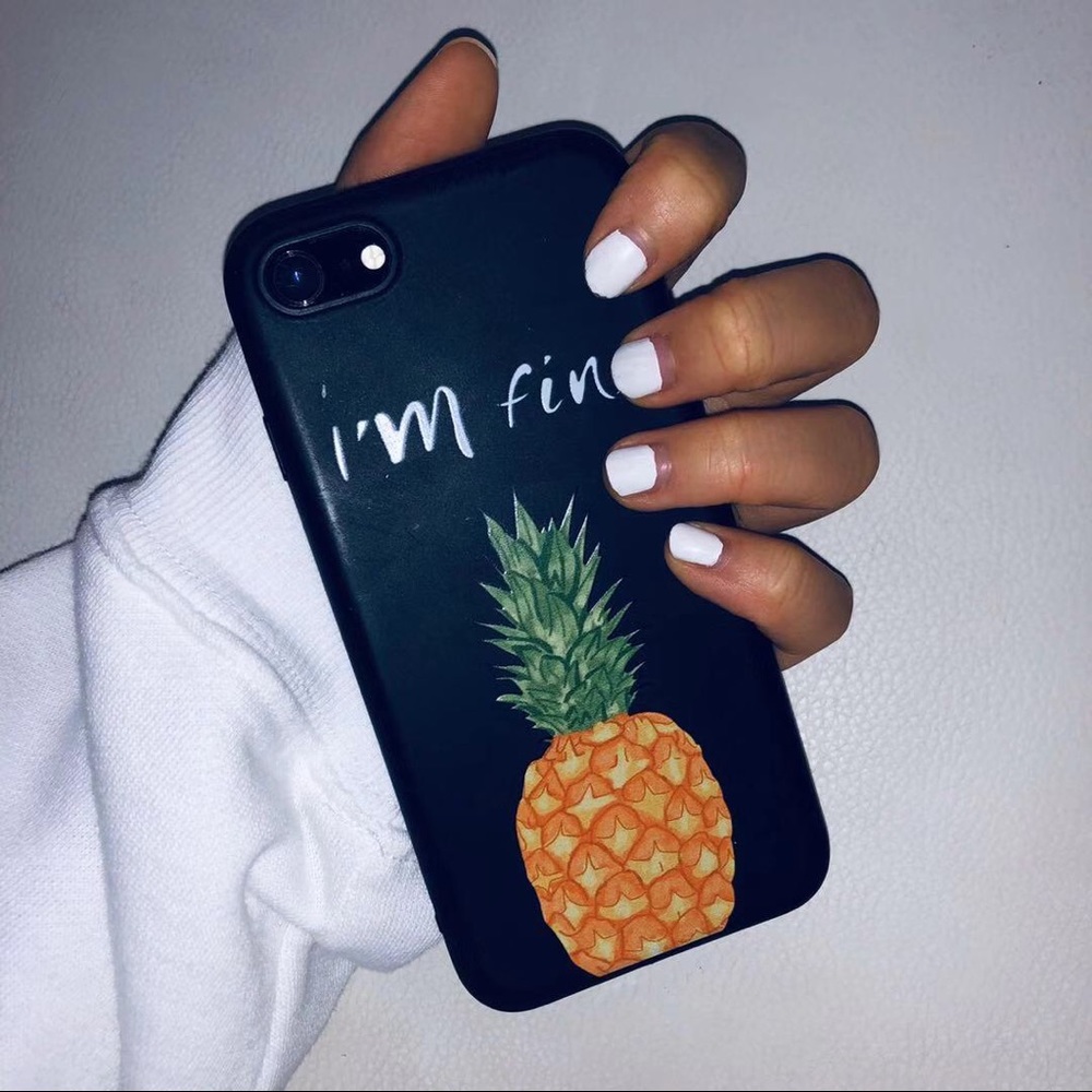 iPhone 7 black pineapple design phone case